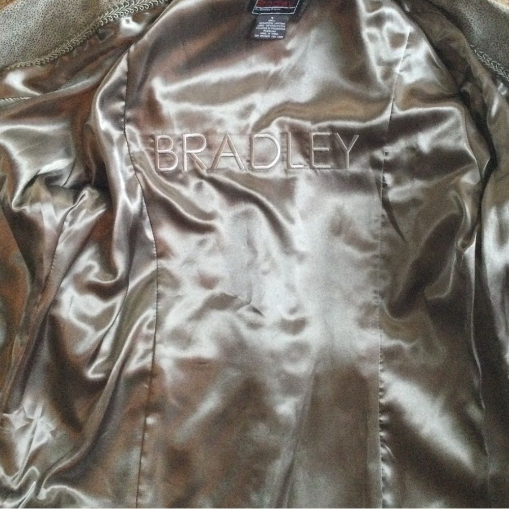 Bradley by Bradley Bayou Suede Leather Studded Moto Jacket Small - Picture 16 of 16